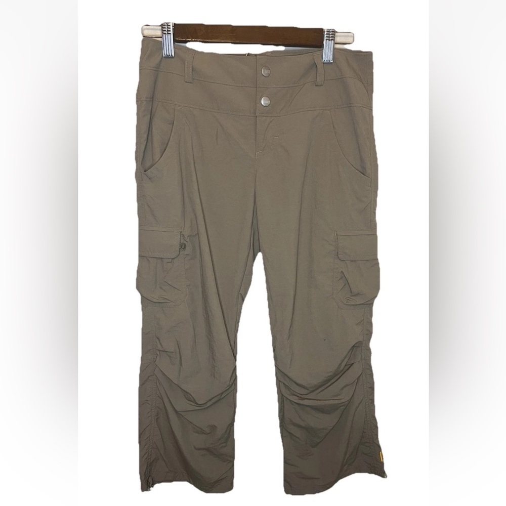 Lucy Activewear Pants Womens Size 2 Cargo Crop Brown Hiking Trail Cinch Hems NWT